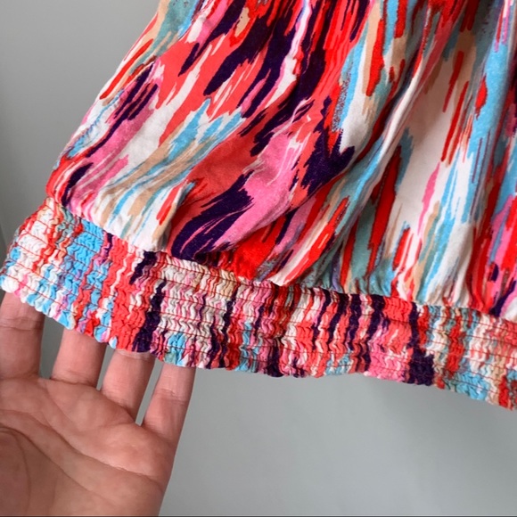 XXI strappy elastic hem pattered blouse small - Picture 4 of 10